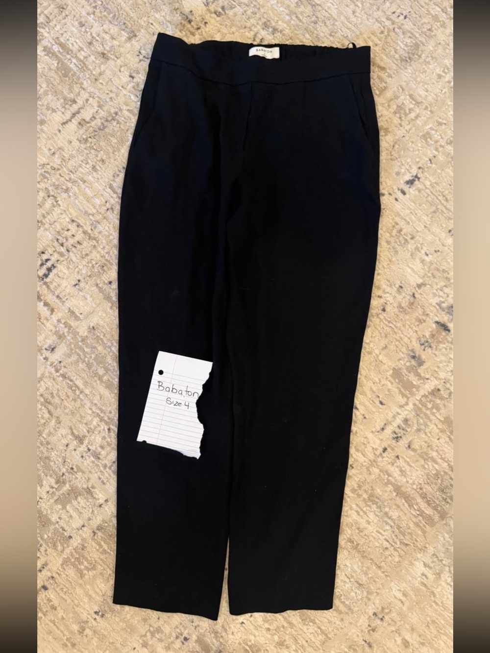 Aritiza Babaton Black Tailored Straight-Leg Pull On Pants